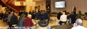 Caption:  30 Lockwood residents and landowners attend a Targeted Economic Development District meeting that was sponsored by the Big Sky Economic Development Association Monday evening January 12th at the Lockwood Middle School Commons.  The meeting spurred conversation and questions regarding TIFF Districts, local taxes, development among interested parties and businesses.  The general area in question also includes the Billings Bypass (roadway from Lockwood to Billings Heights) that is set to be constructed as soon as 2020.    